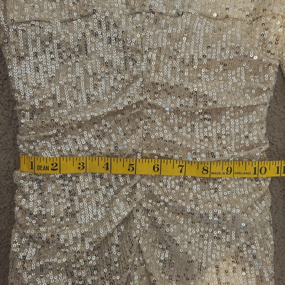 Windsor Gold Sequin Long Sleeve Mini Dress - Picture 4 of 5